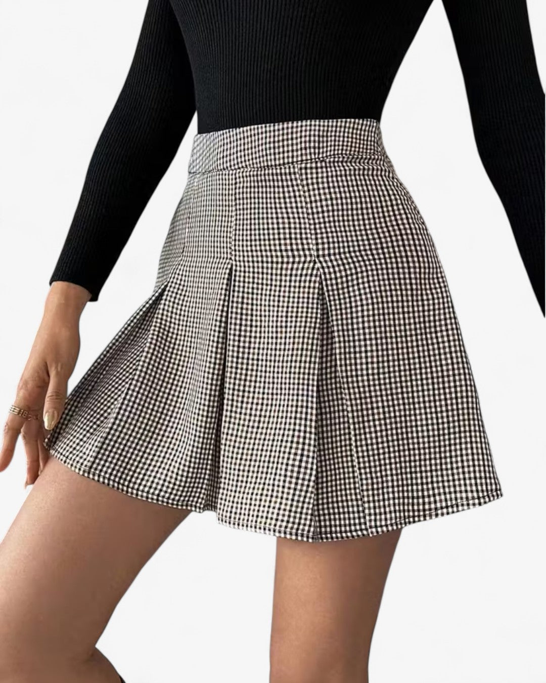 Pattern Button Skirt Set