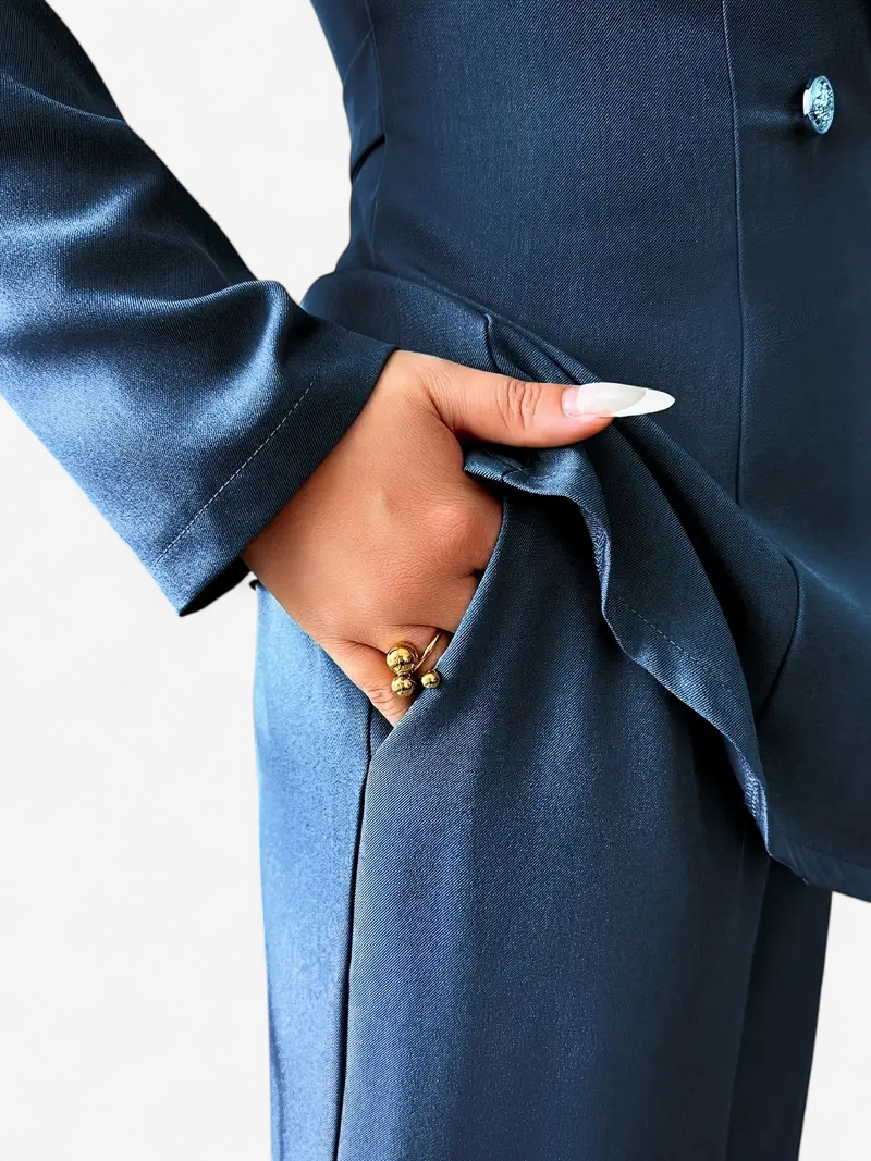 Belted Two-Piece Trouser Suit