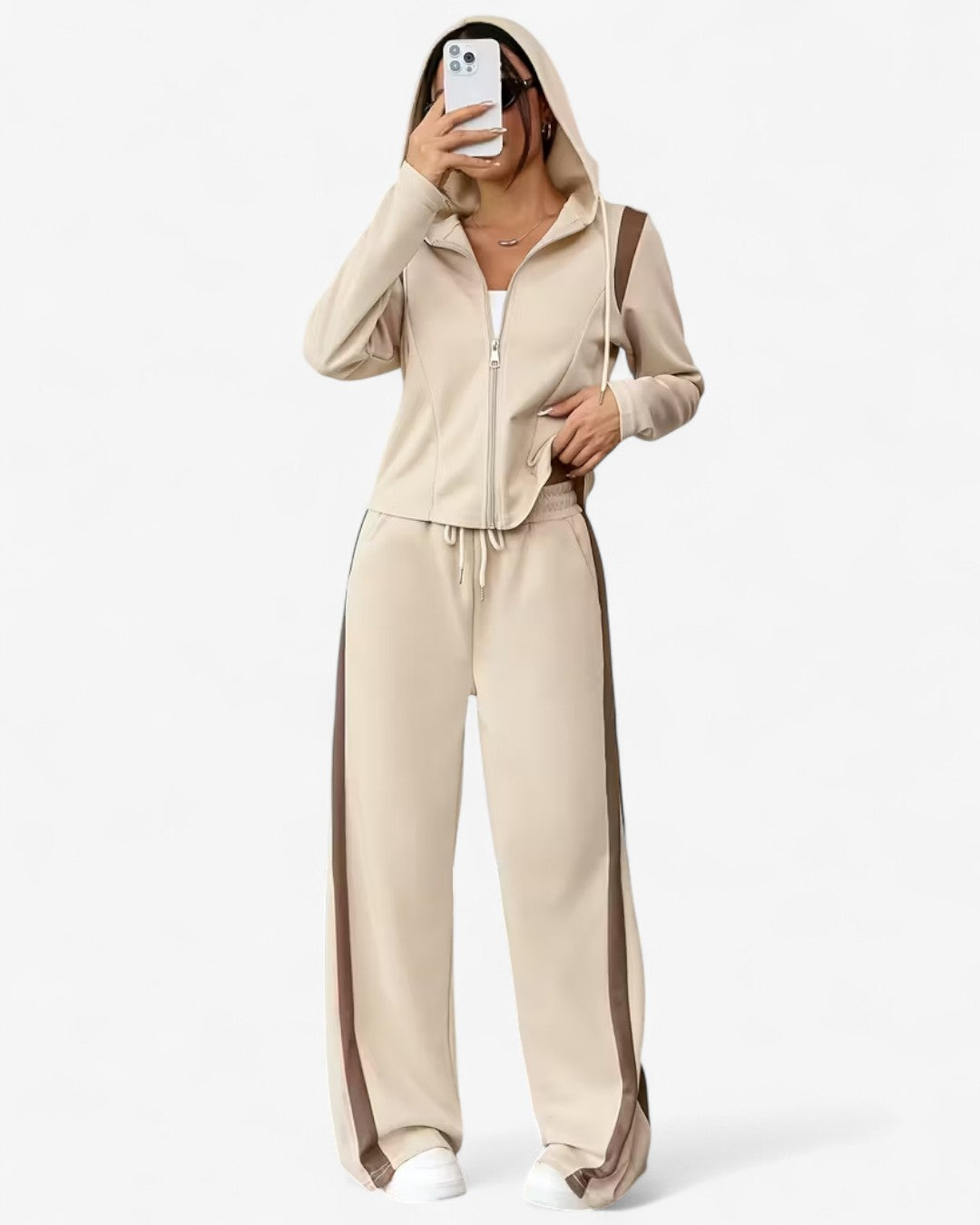 Color-Block Zip Lounge Set