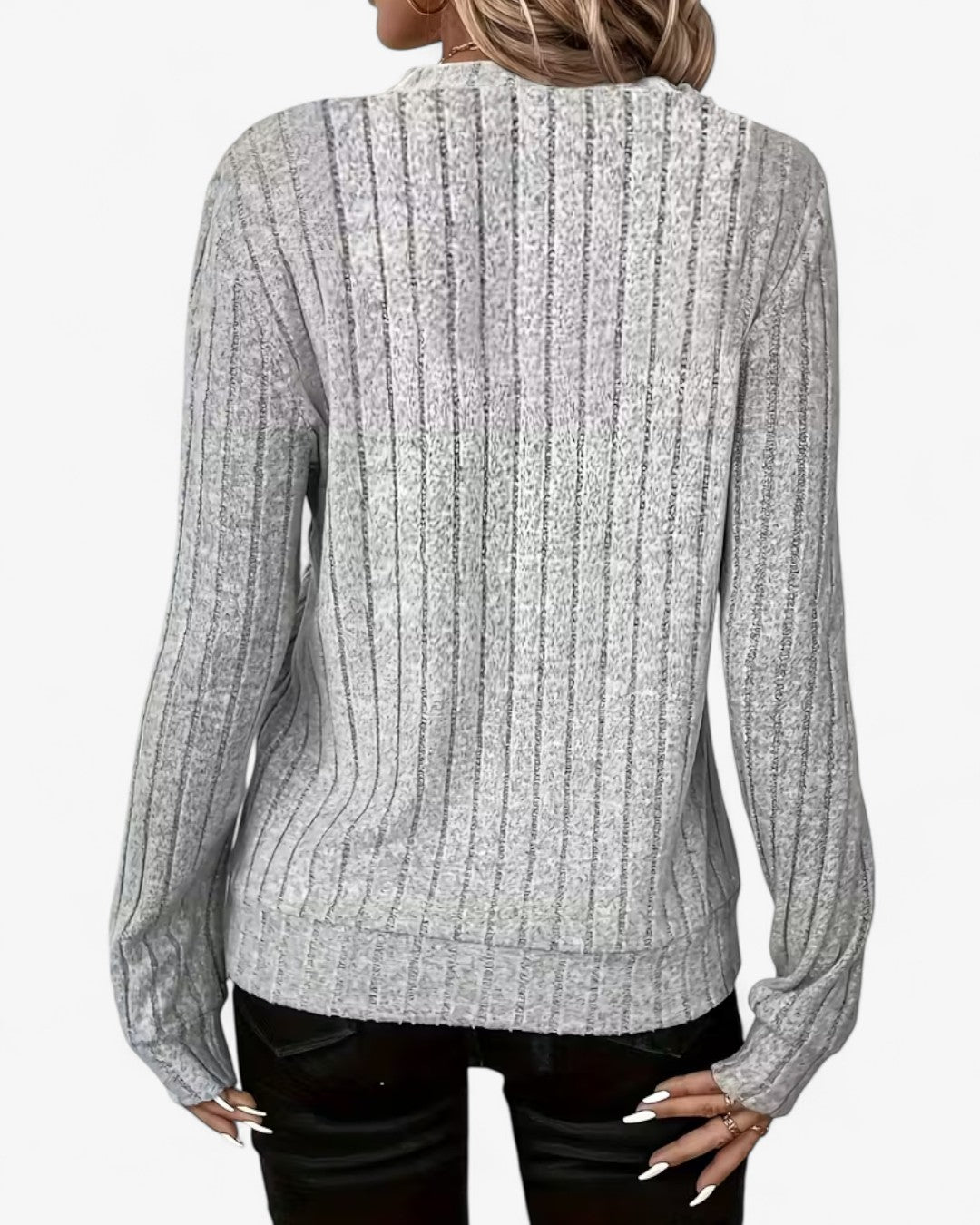 Ribbed Half-Zip Knit Top