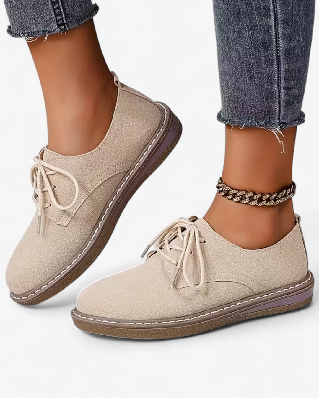 Classic Solid Color Lace-Up Brogue Flats