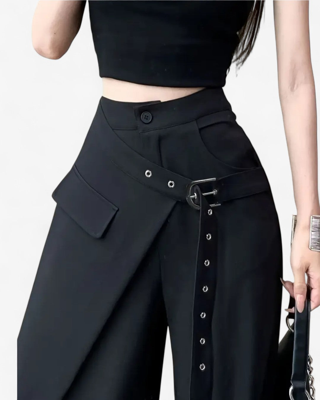 Elegant Asymmetrical Wide-Leg Pants