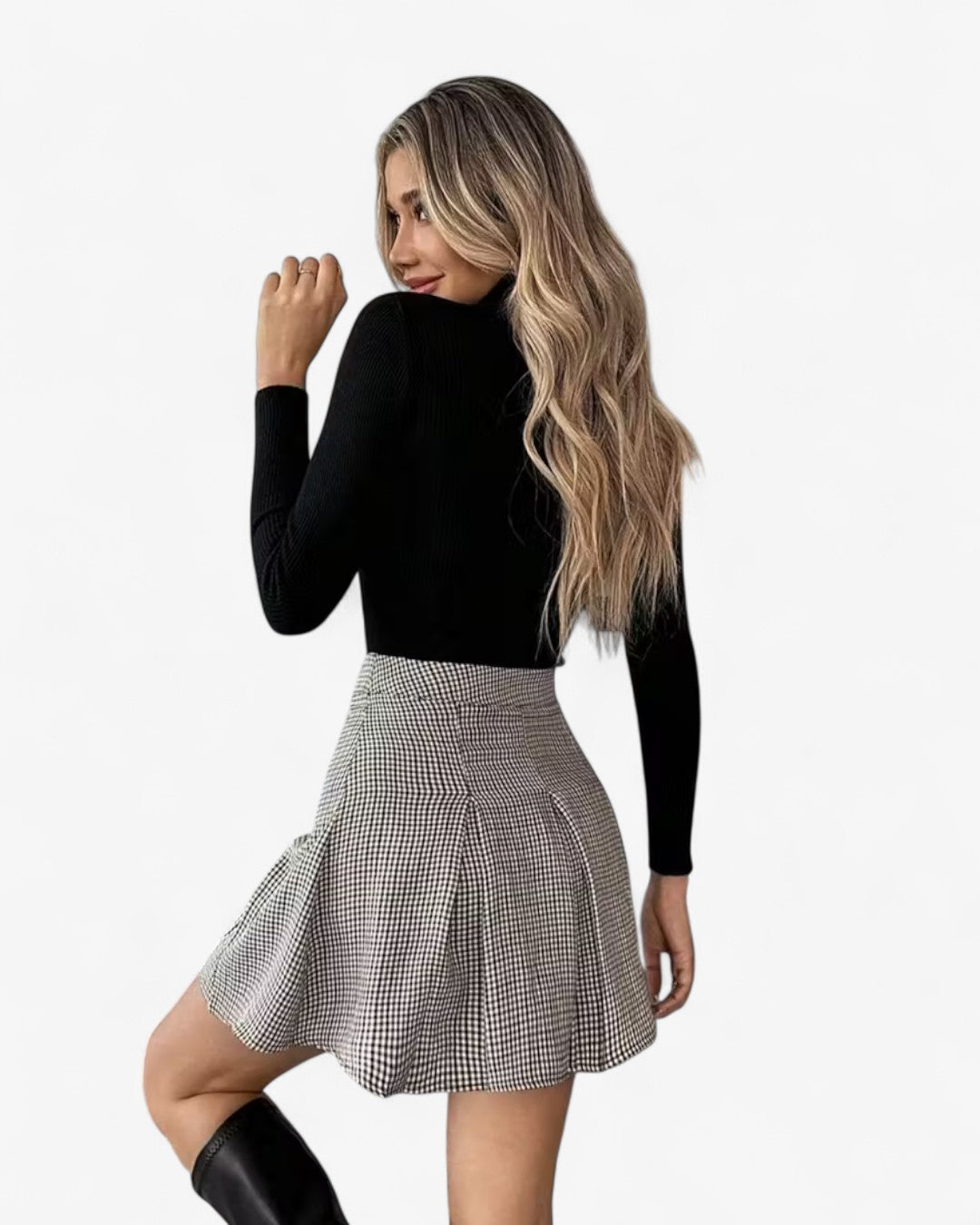 Pattern Button Skirt Set