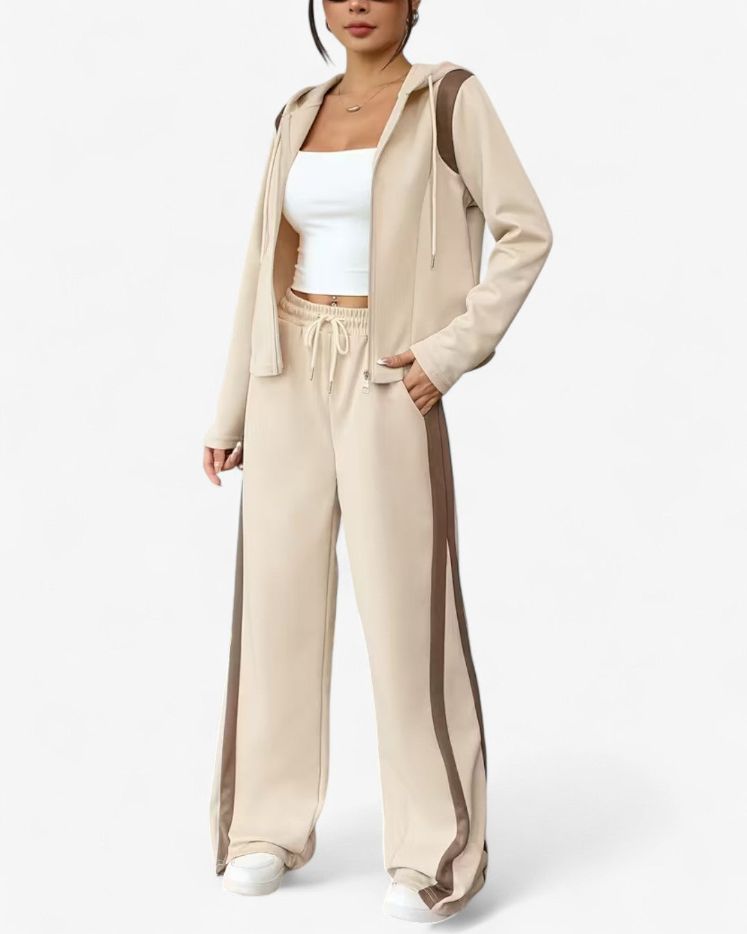 Color-Block Zip Lounge Set