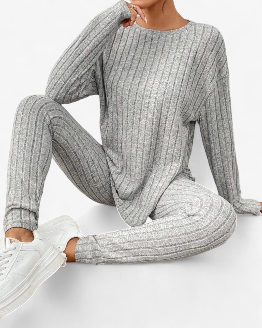 Ribbed Knit Two-Piece Set