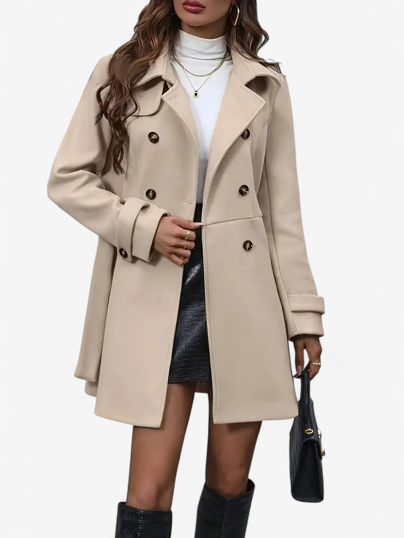 Elegant Double-Breasted Tweed Coat