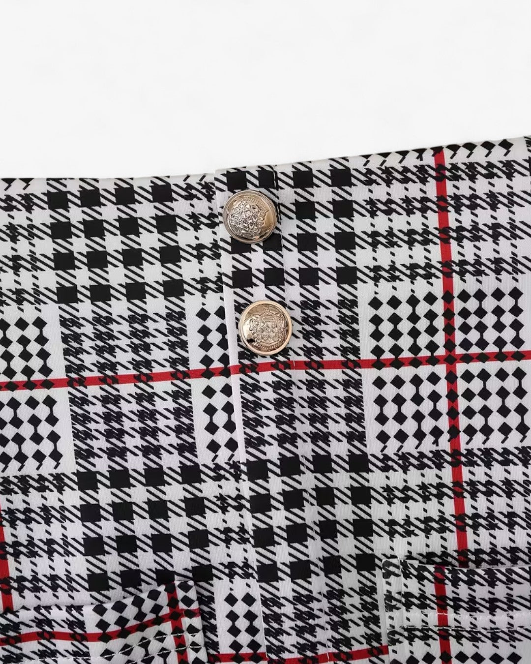 Elegant Buttoned Skirt Set