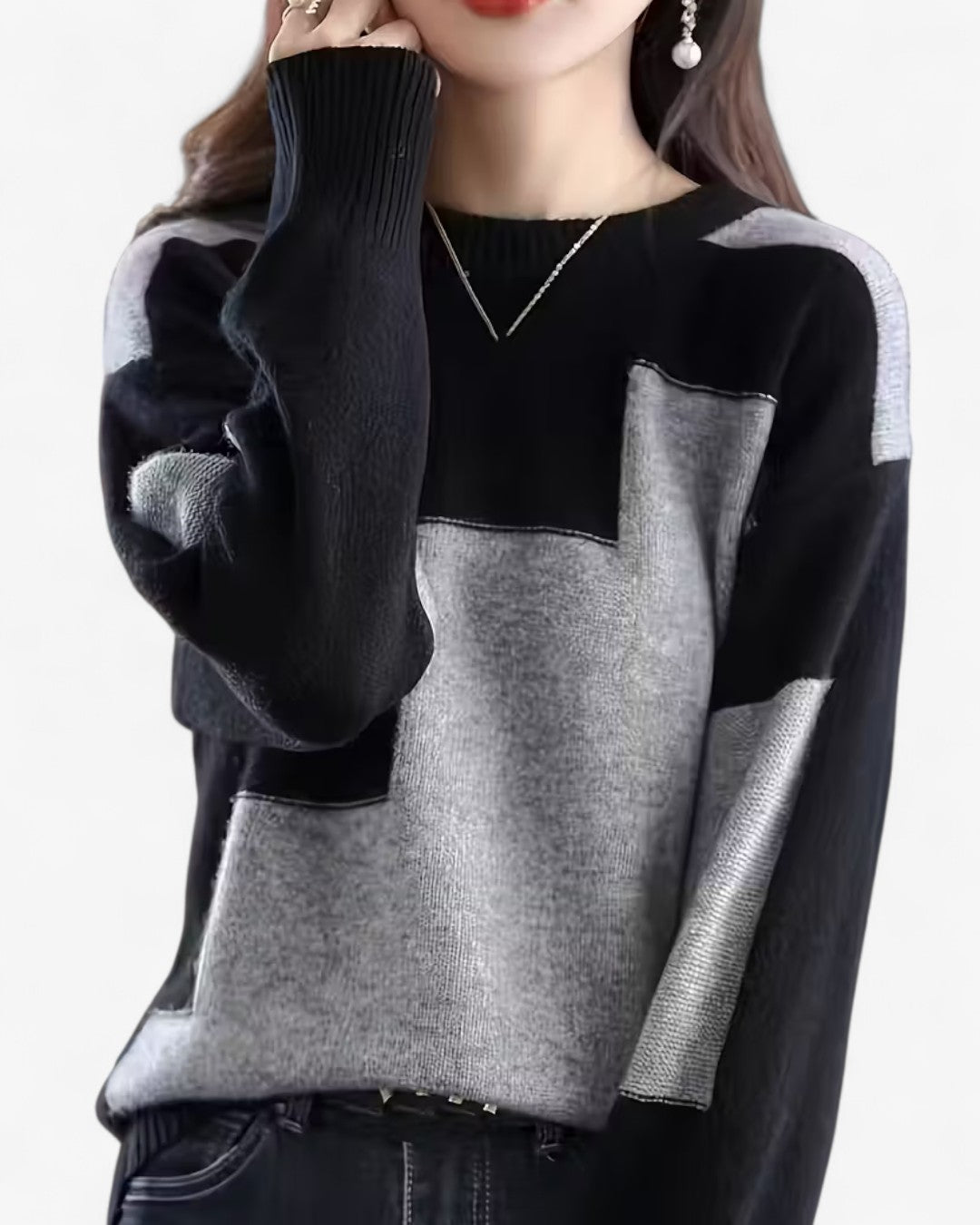 Color Block Pullover Sweater