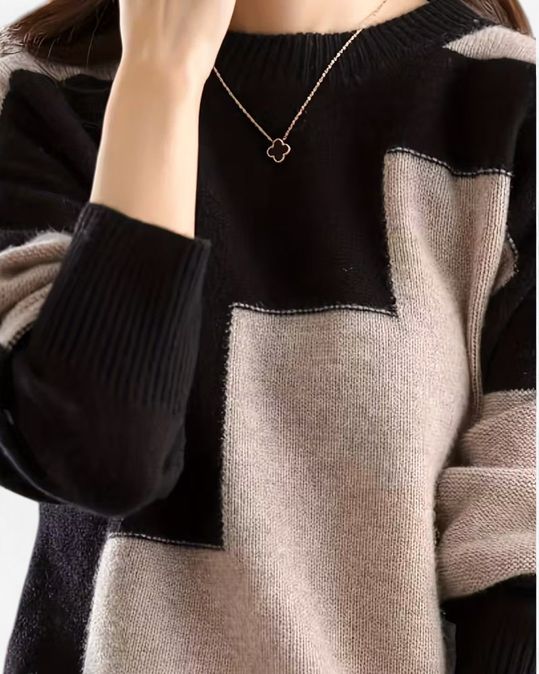 Color Block Pullover Sweater