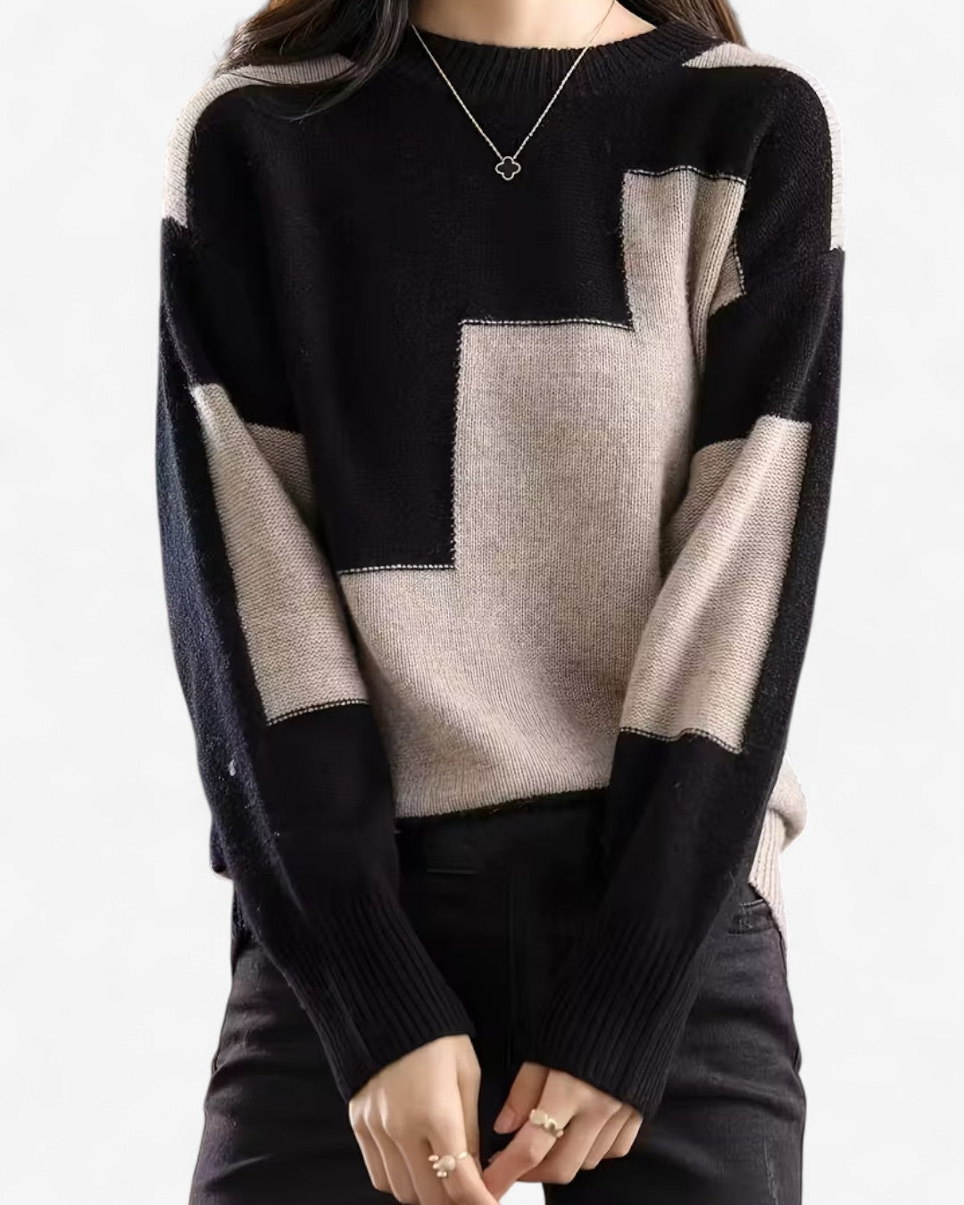 Color Block Pullover Sweater