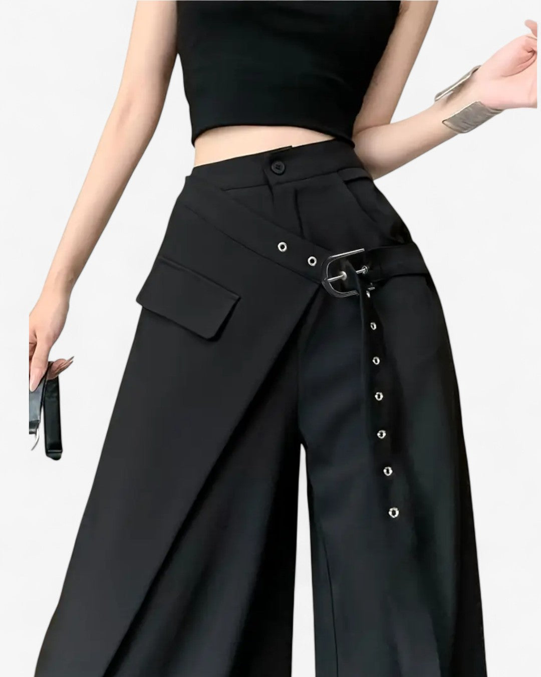Elegant Asymmetrical Wide-Leg Pants