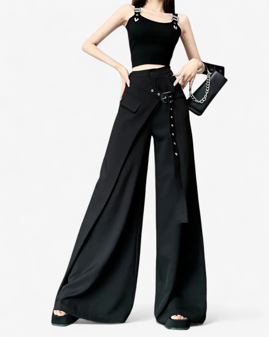 Elegant Asymmetrical Wide-Leg Pants