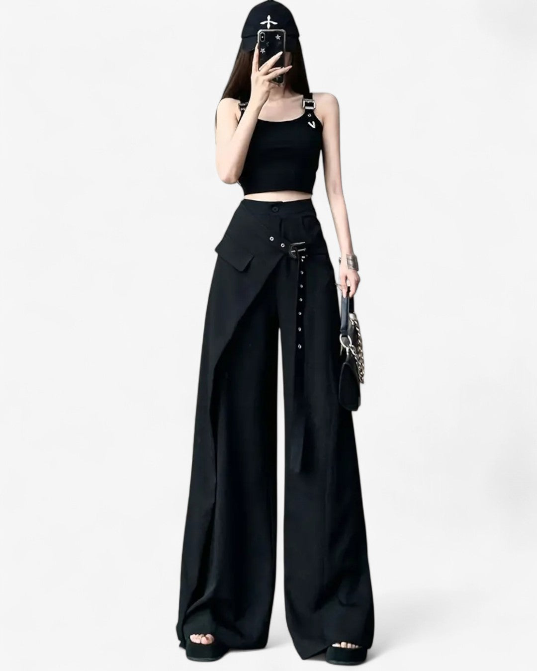 Elegant Asymmetrical Wide-Leg Pants