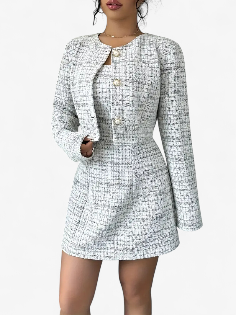 Corduroy Mini Dress with Short Jacket