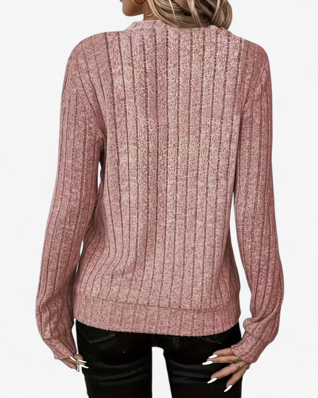 Ribbed Half-Zip Knit Top