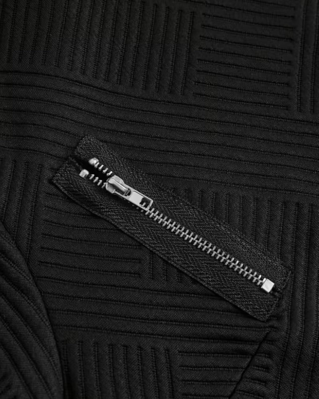 Classic Grid-Pattern Biker Jacket