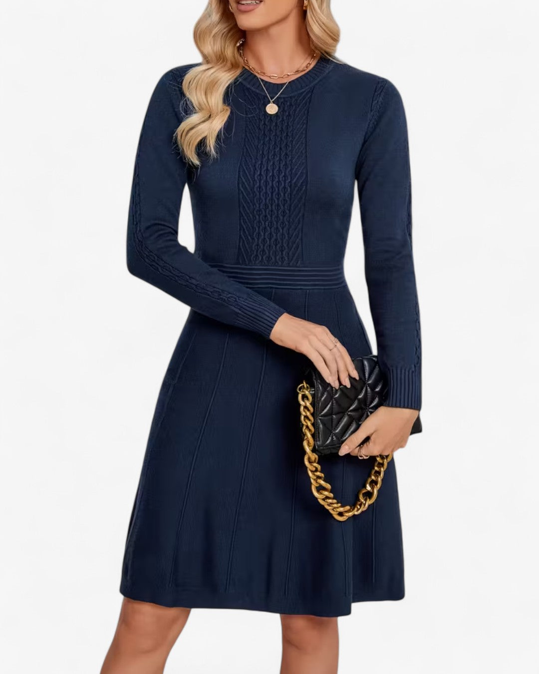 Knitted A-Line Midi Dress