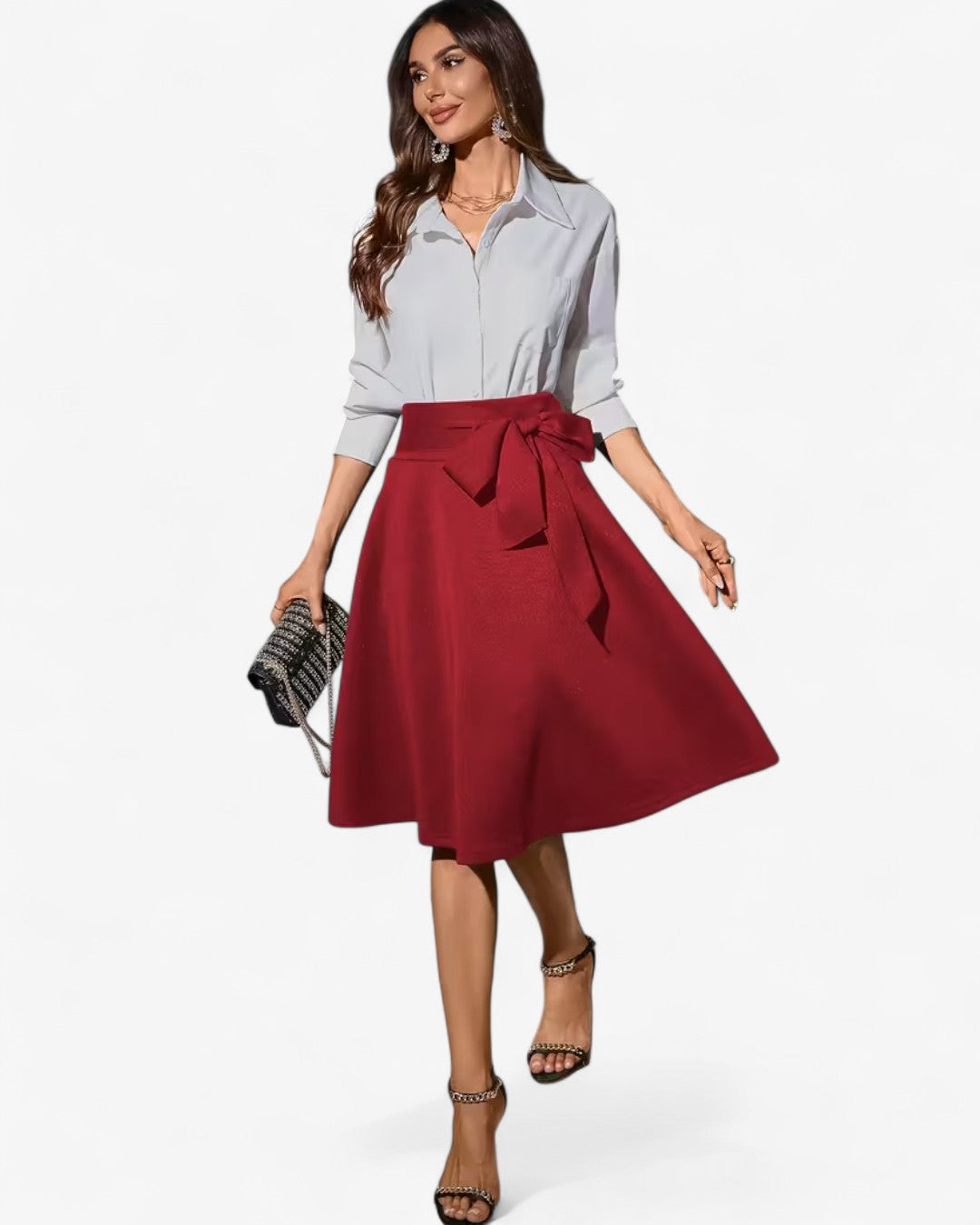 Élégance Bow Midi Skirt