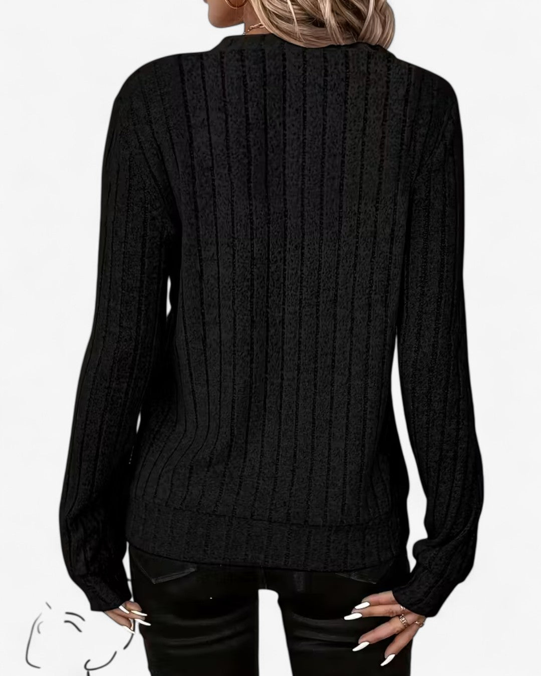 Ribbed Half-Zip Knit Top