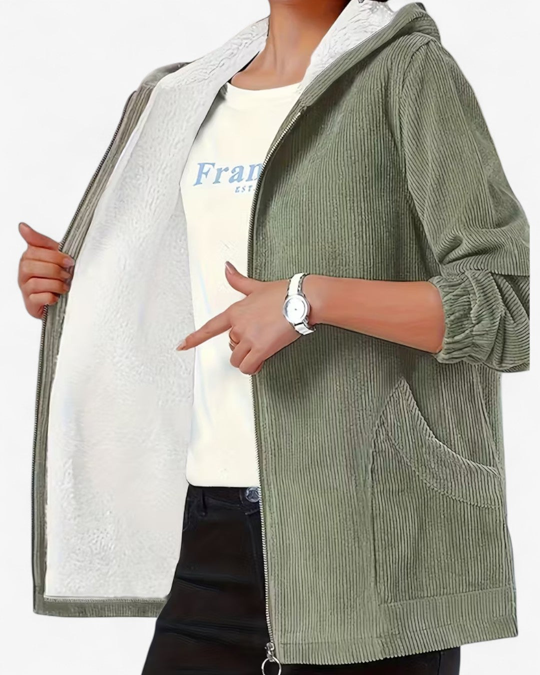 Plus Size Cozy Hooded Zip Jacket