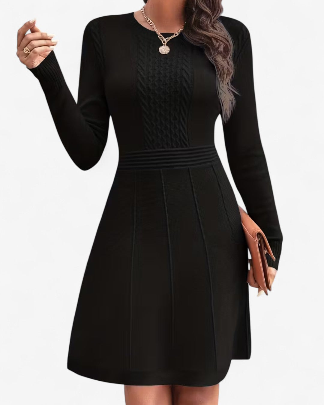 Knitted A-Line Midi Dress