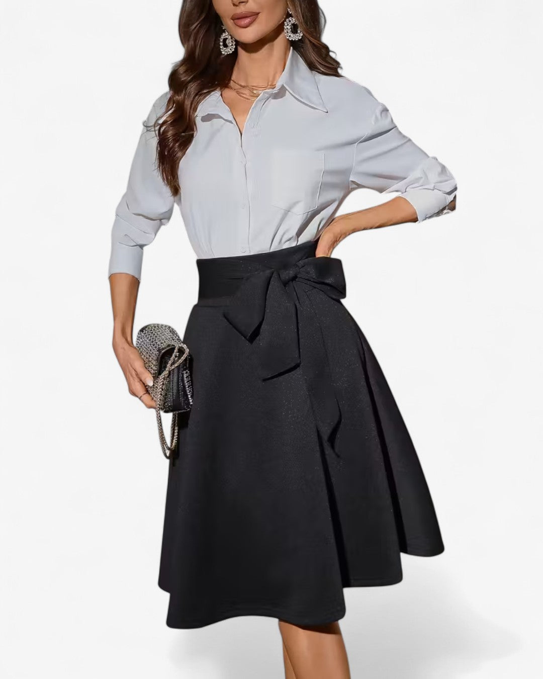 Élégance Bow Midi Skirt