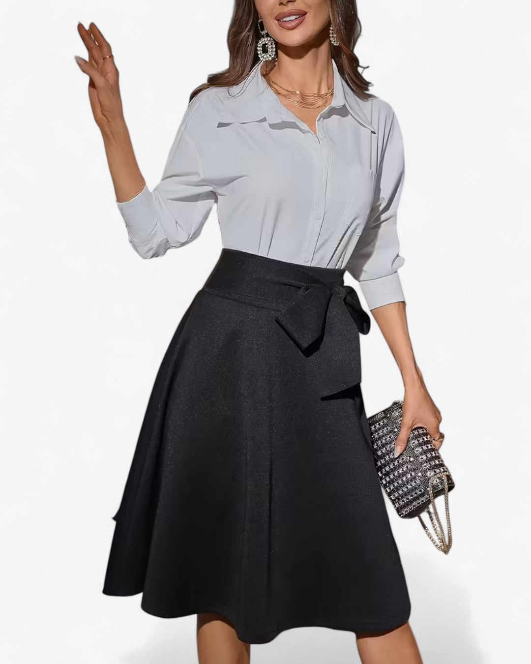 Élégance Bow Midi Skirt
