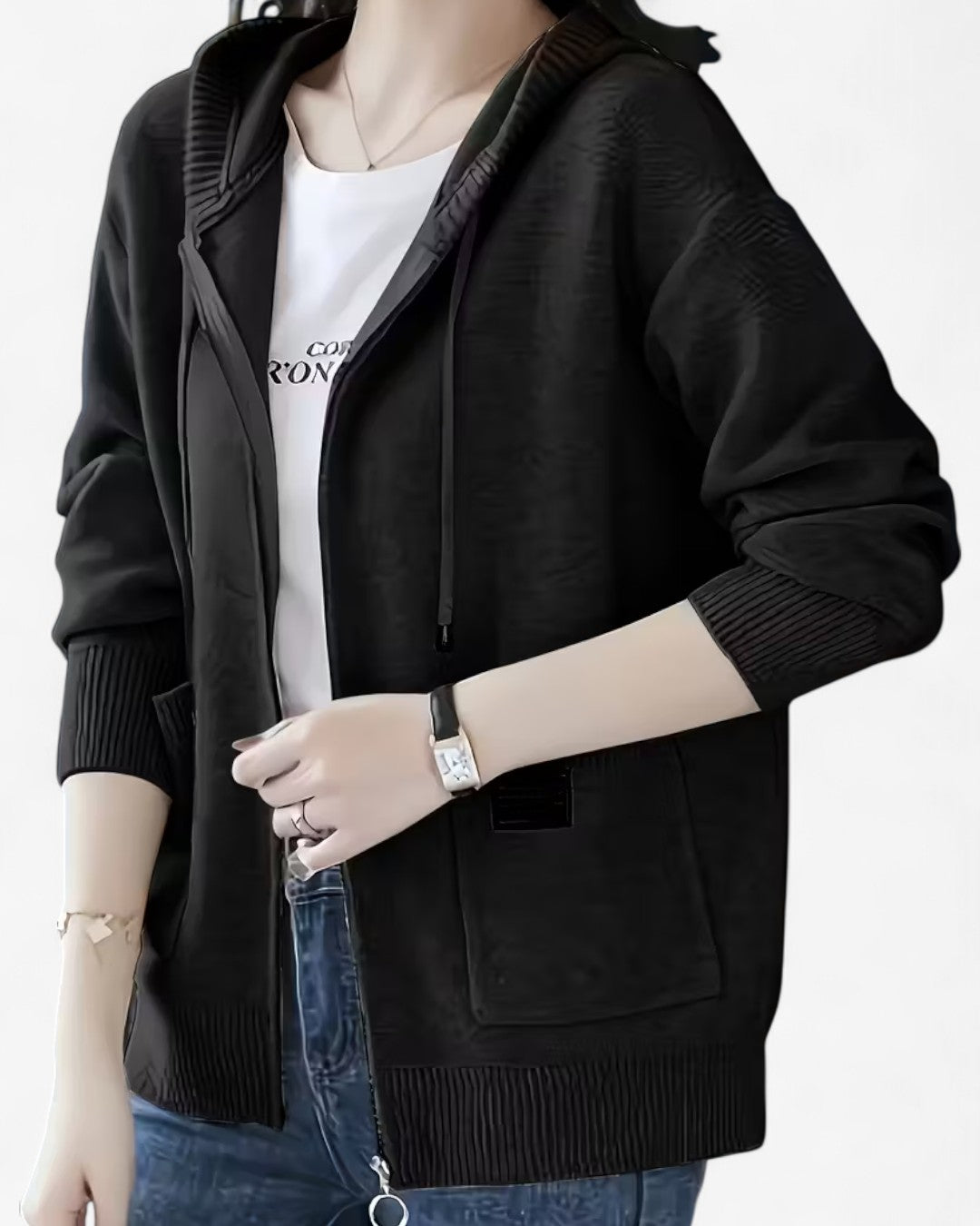 Soft Hooded Zip-Up Cardigan