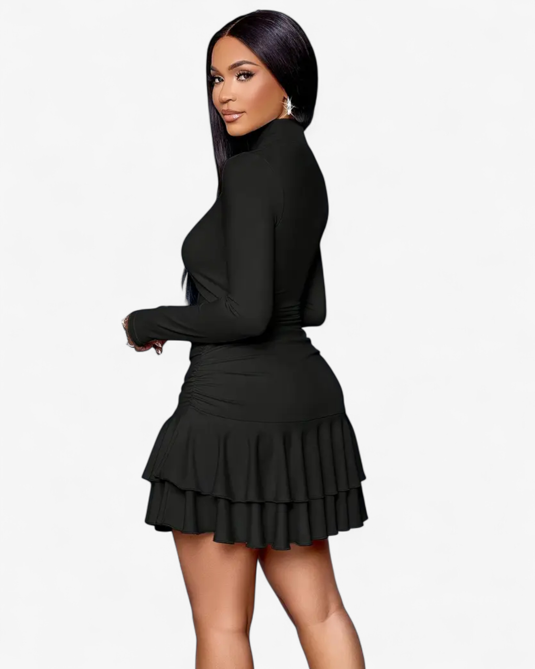 Ruffle Hem Mini Dress