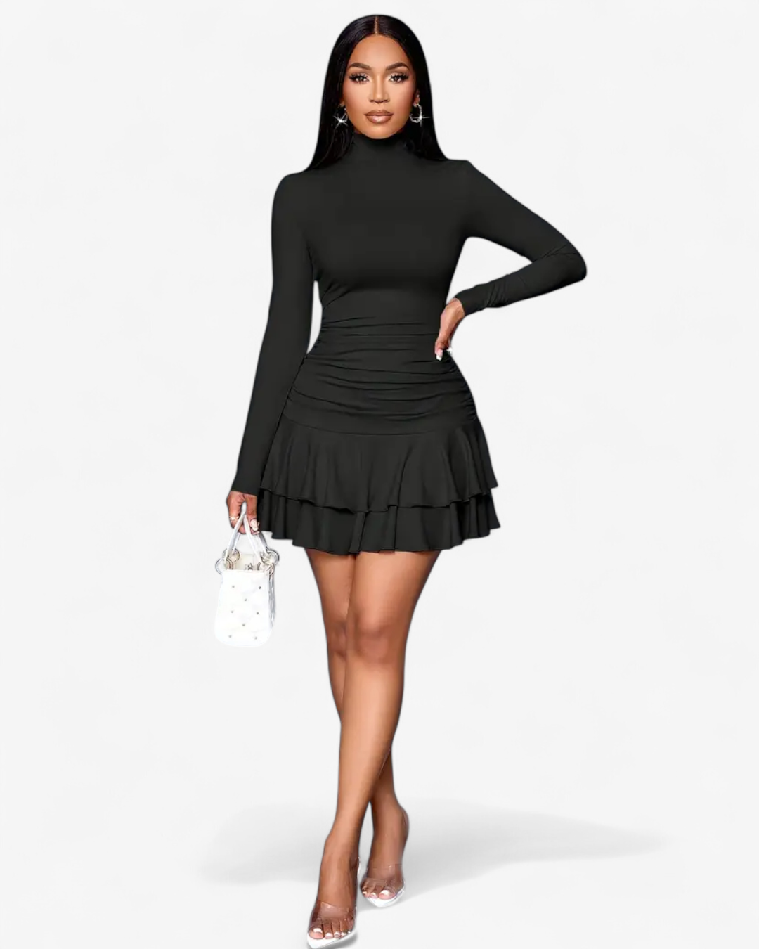 Ruffle Hem Mini Dress