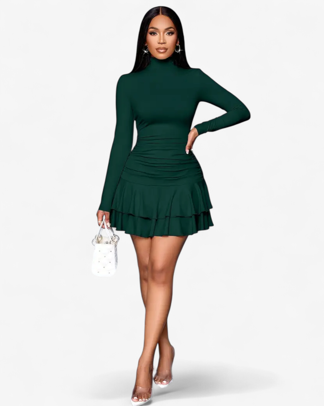 Ruffle Hem Mini Dress