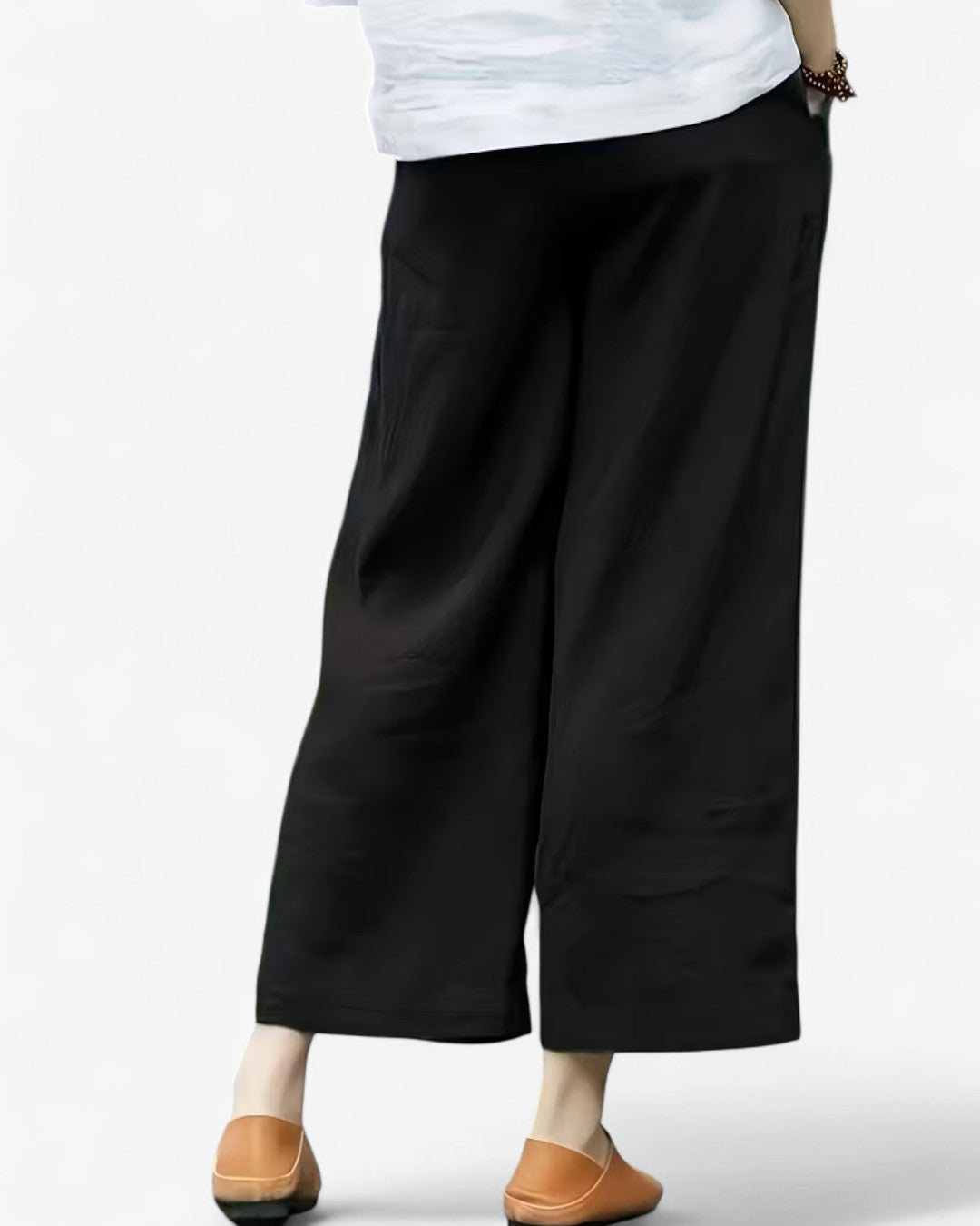 Cropped Wide-Leg Drawstring Pants