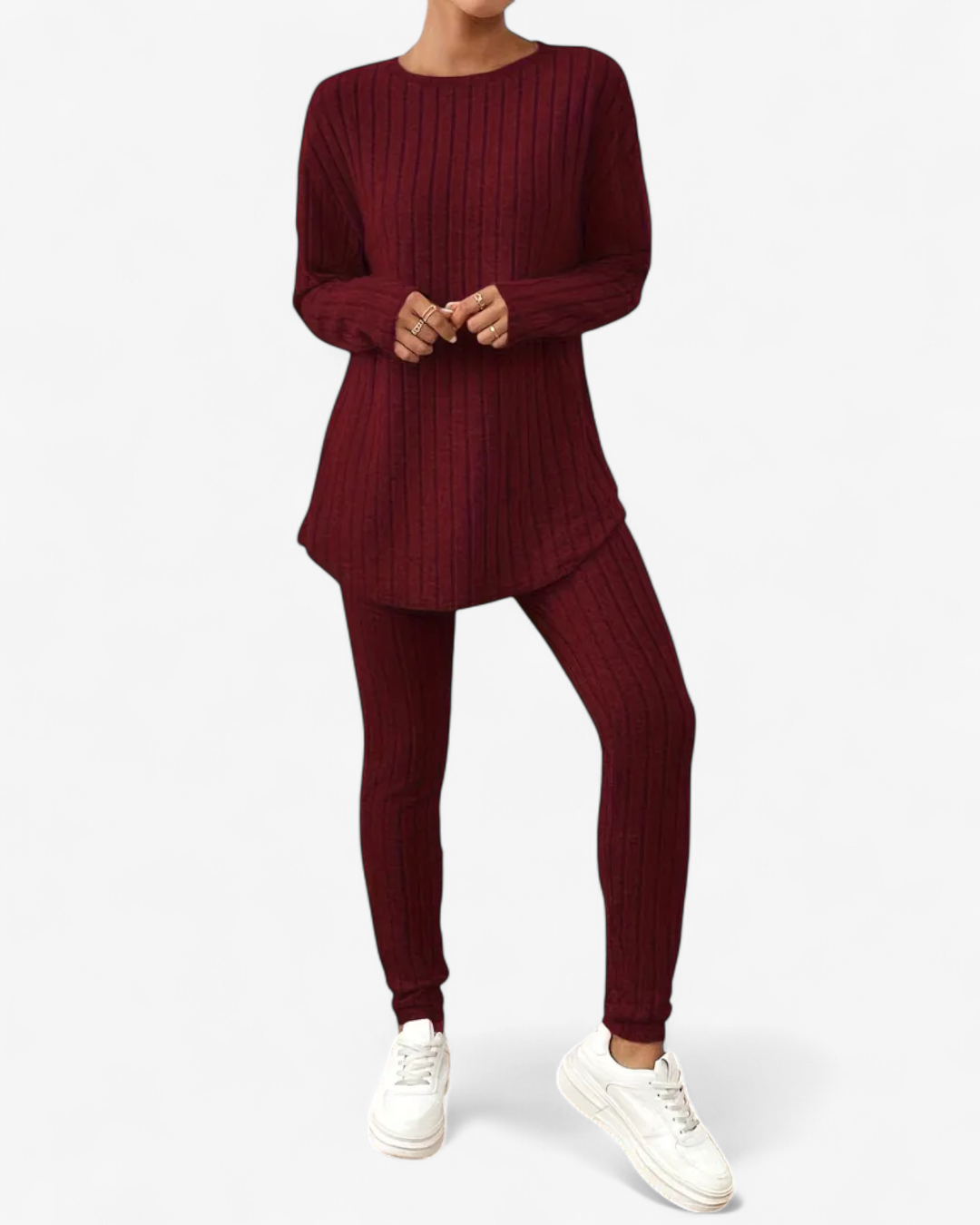 Ribbed Knit Two-Piece Set