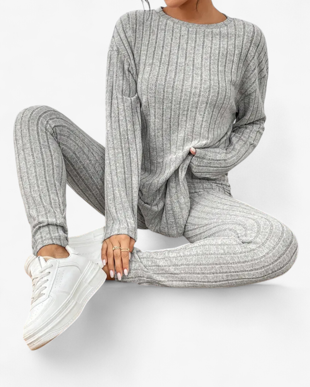 Ribbed Knit Two-Piece Set