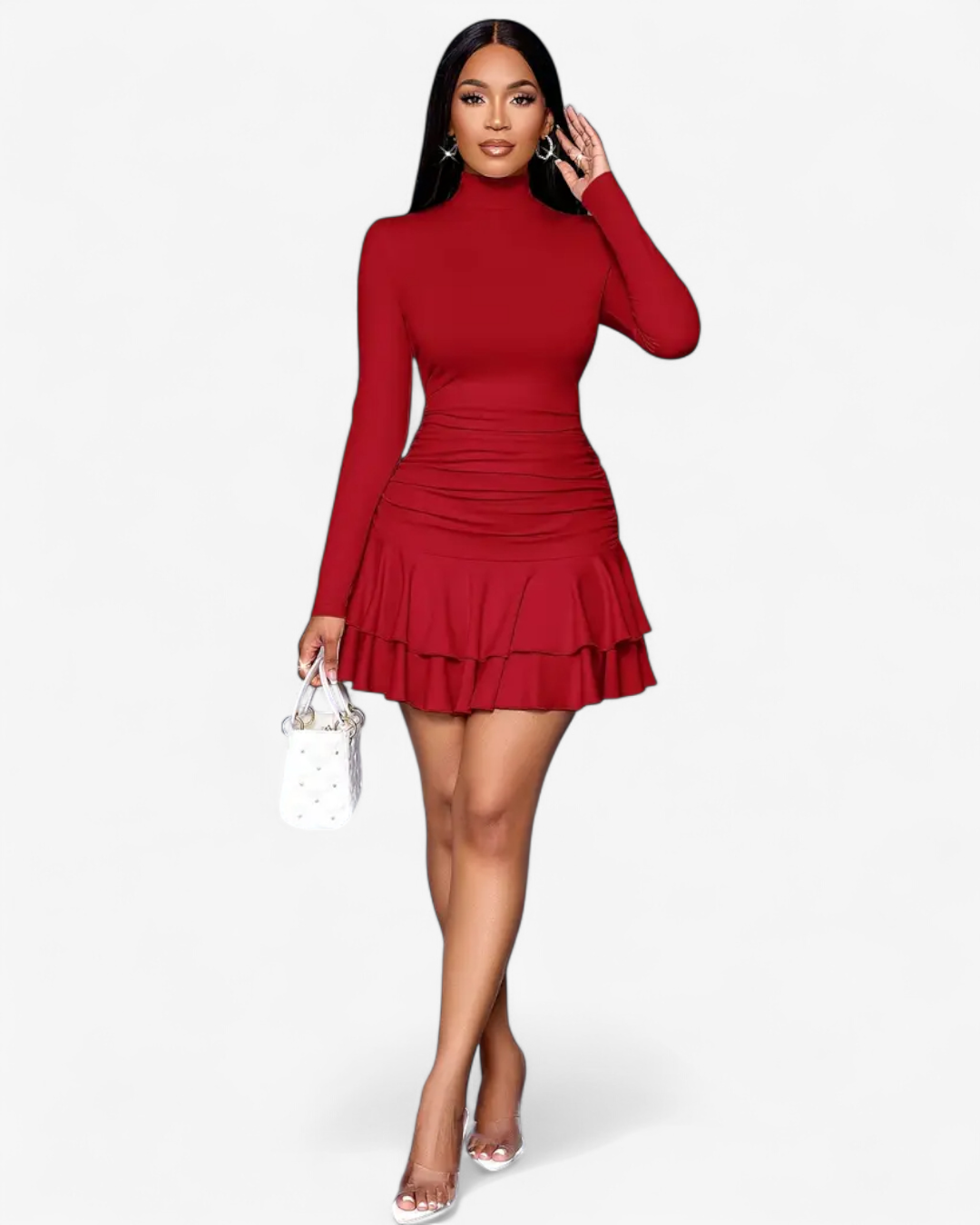 Ruffle Hem Mini Dress