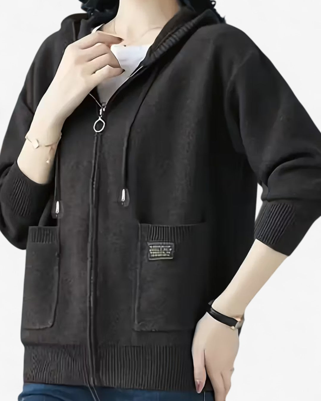Soft Hooded Zip-Up Cardigan
