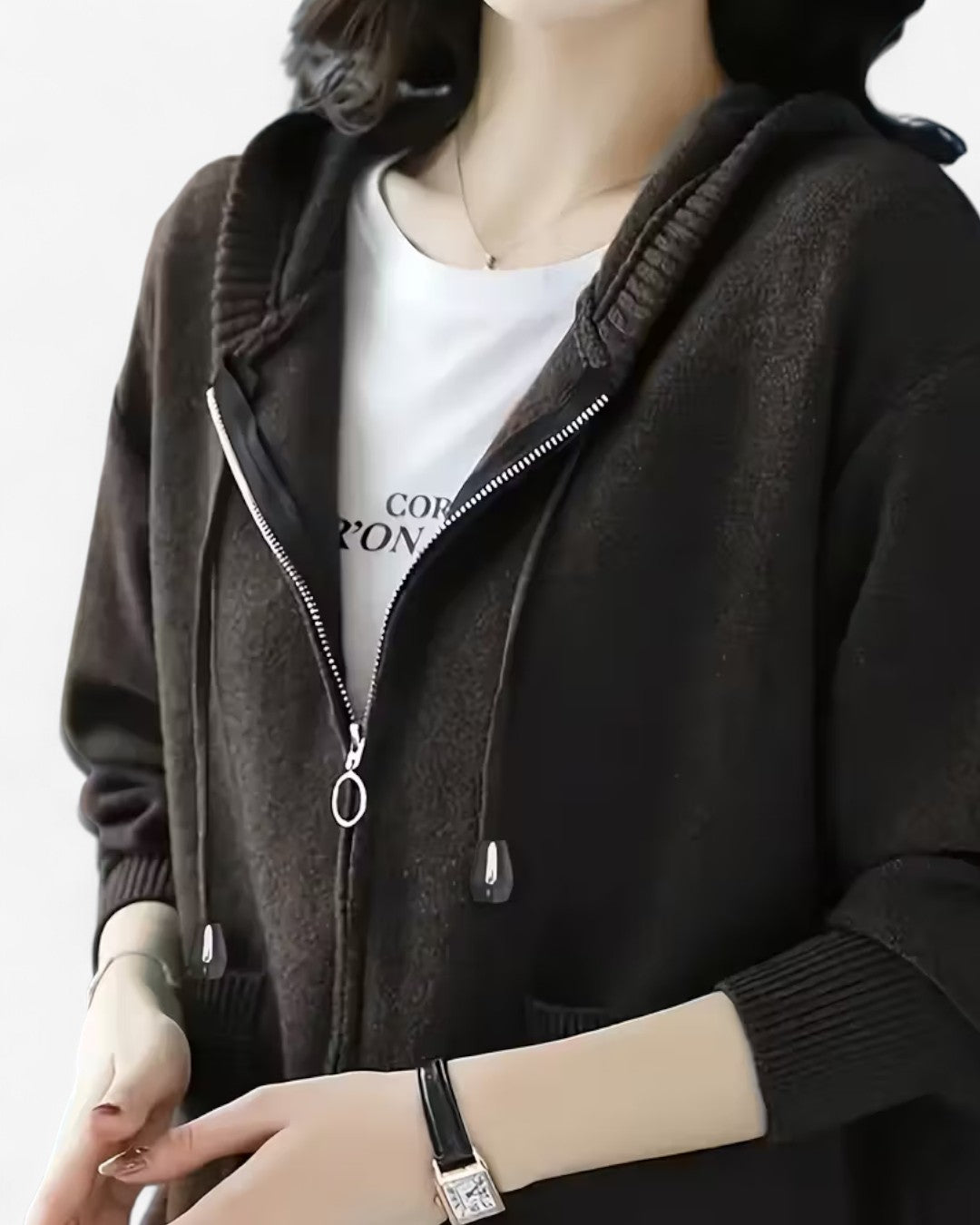 Soft Hooded Zip-Up Cardigan