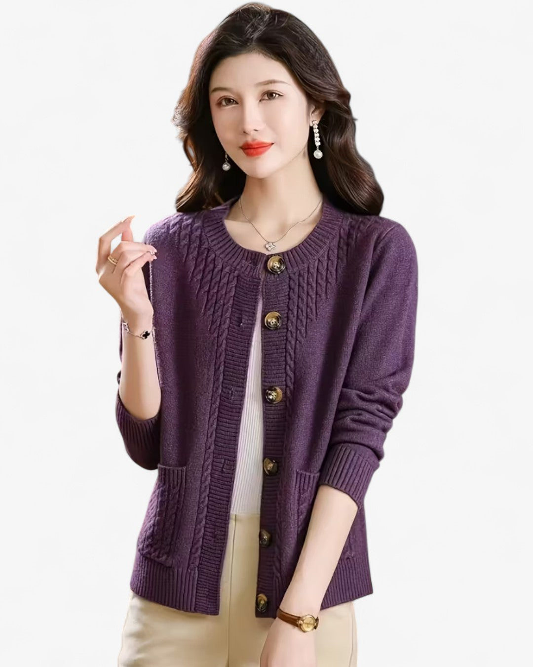 Elegant Button-Front Knit Cardigan