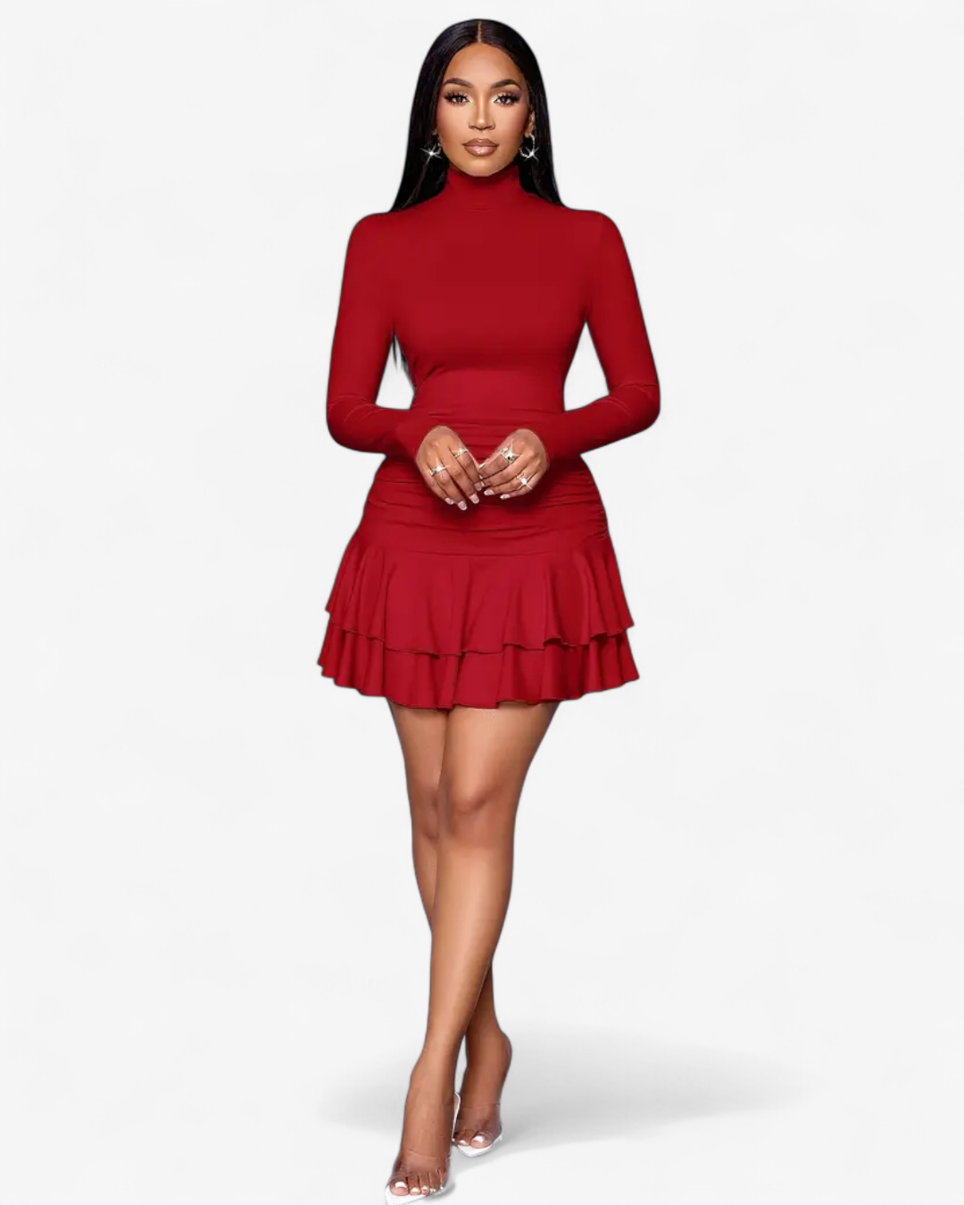 Ruffle Hem Mini Dress