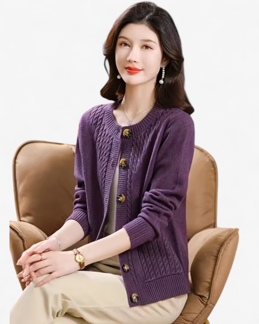 Elegant Button-Front Knit Cardigan