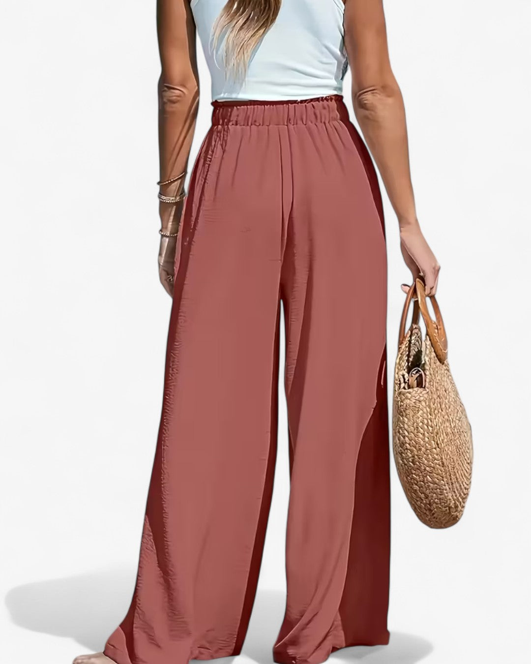 Draped Wide-Leg Pants