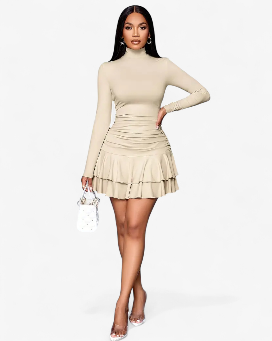 Ruffle Hem Mini Dress