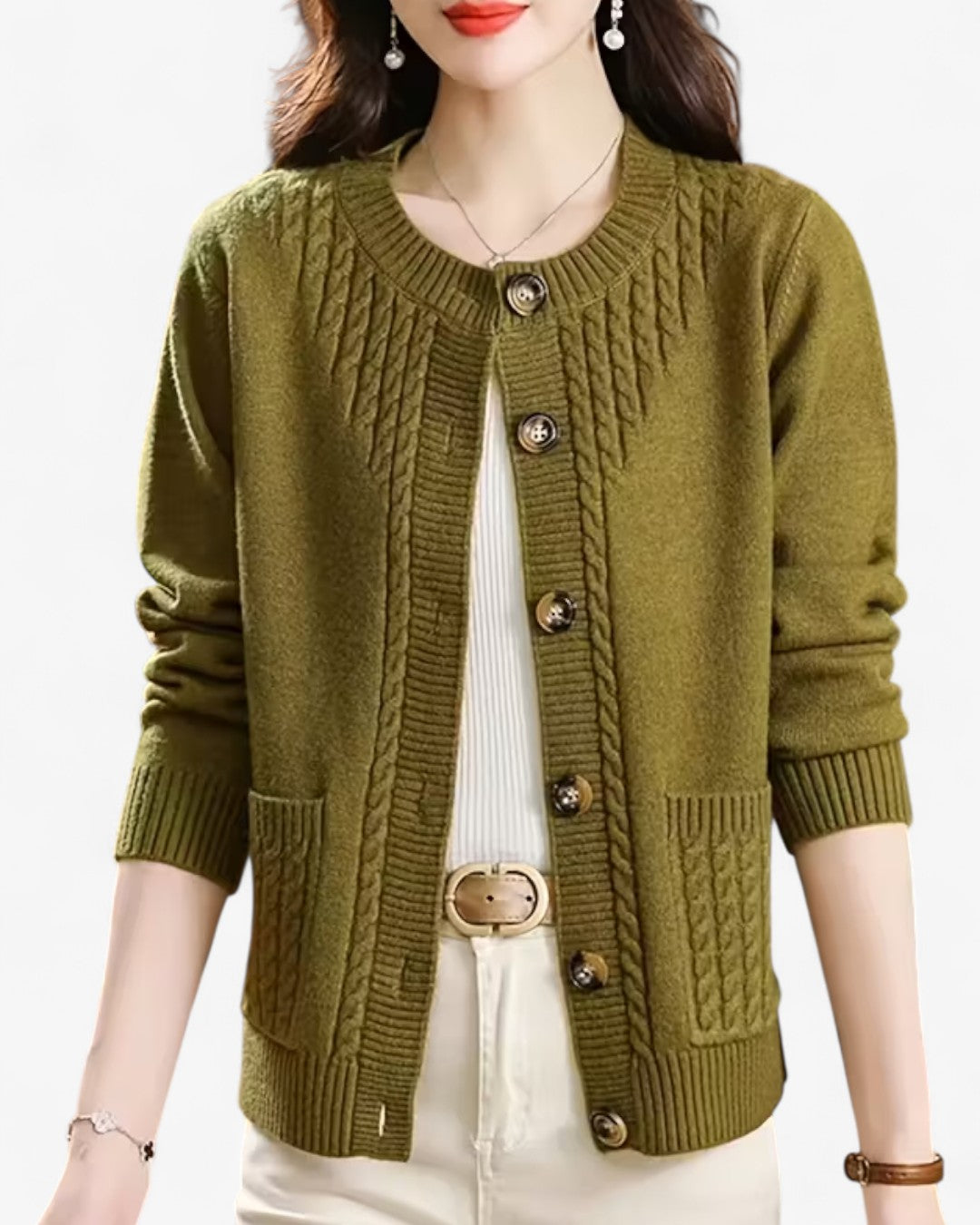 Elegant Button-Front Knit Cardigan