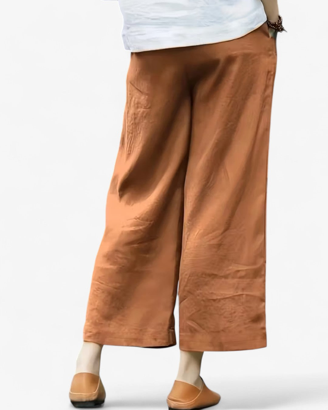 Cropped Wide-Leg Drawstring Pants