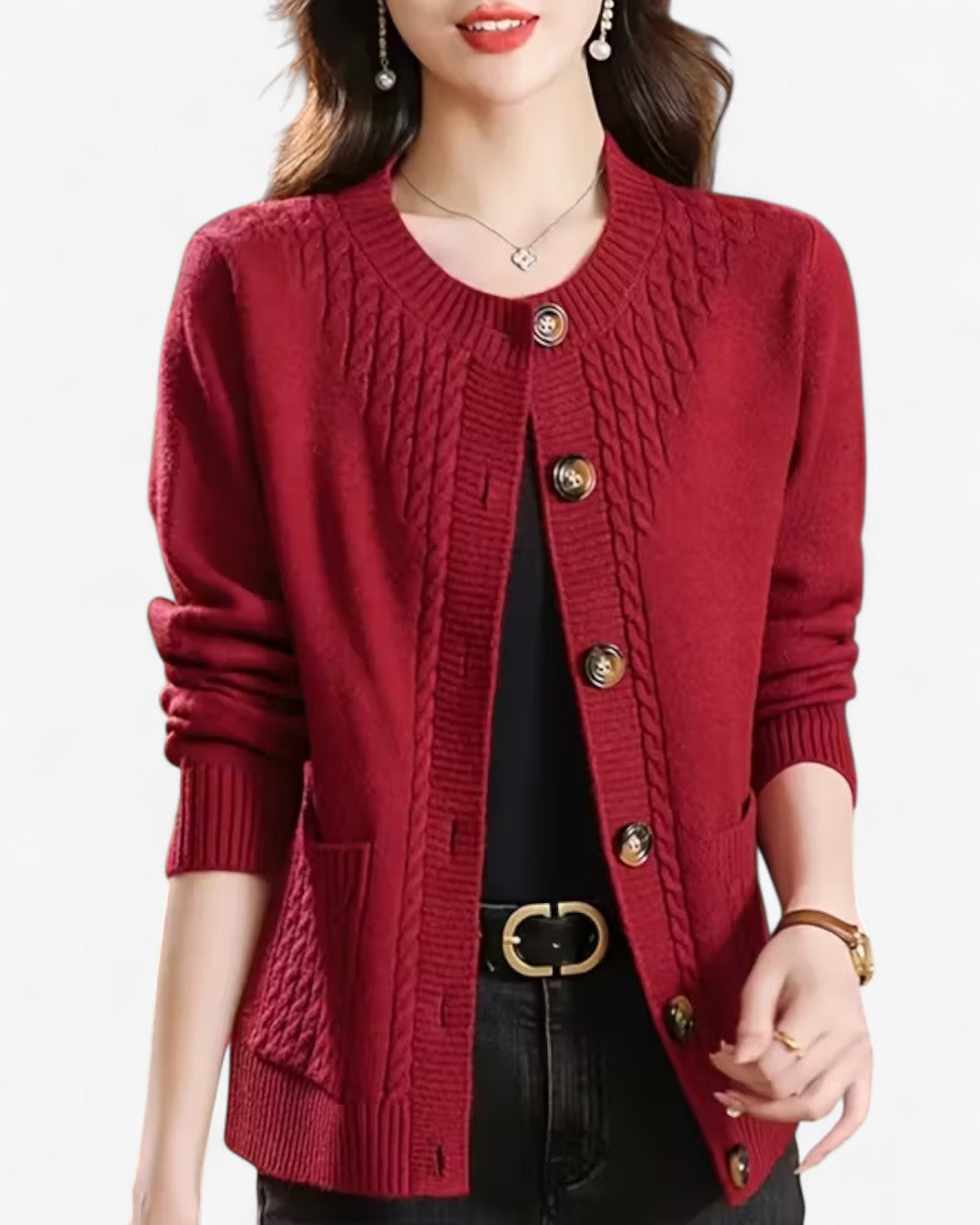 Elegant Button-Front Knit Cardigan