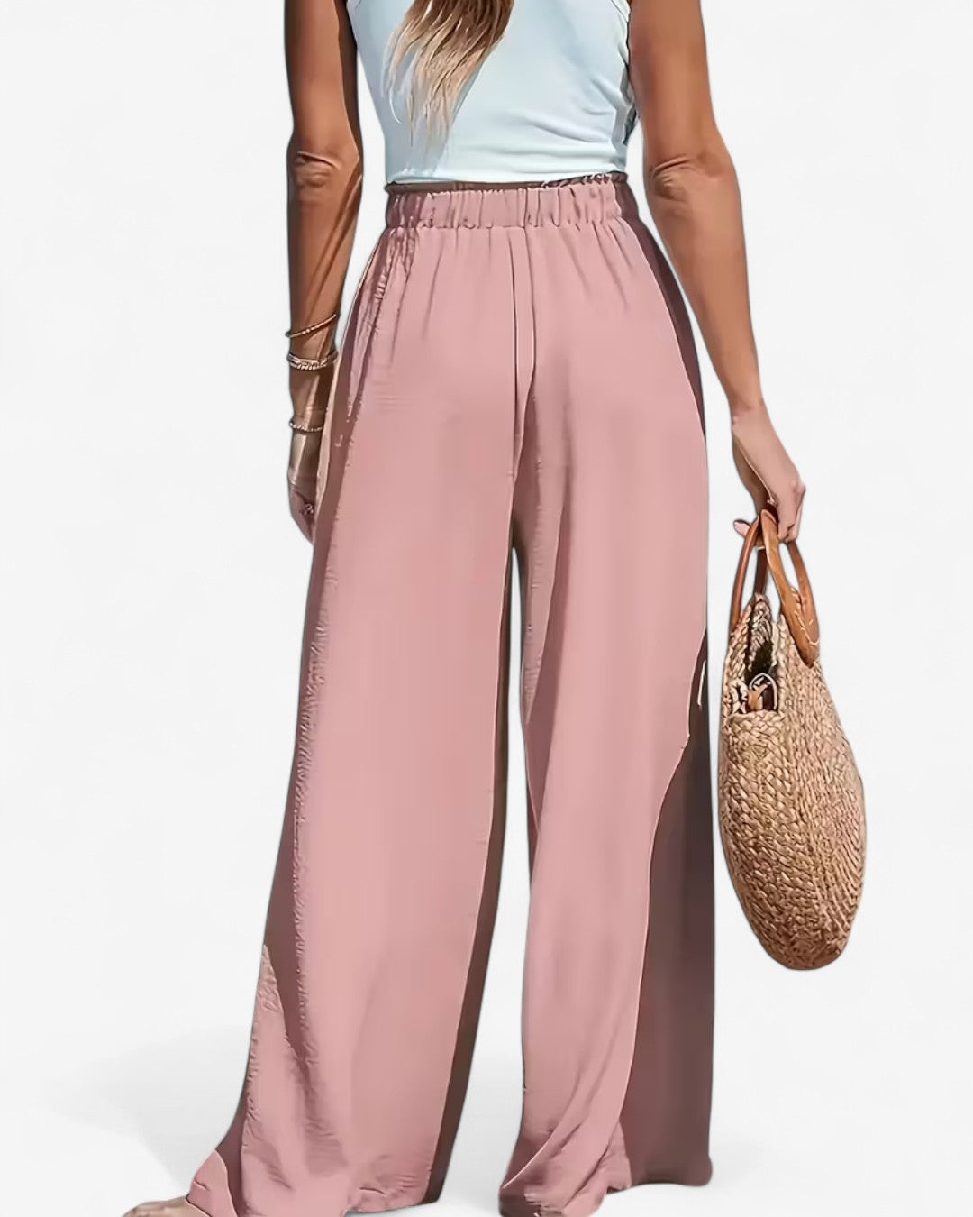Draped Wide-Leg Pants