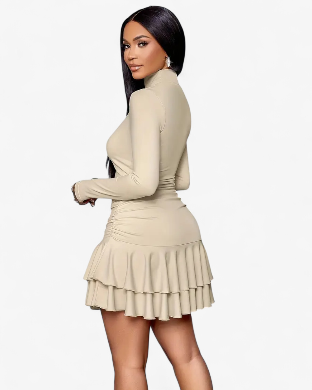 Ruffle Hem Mini Dress