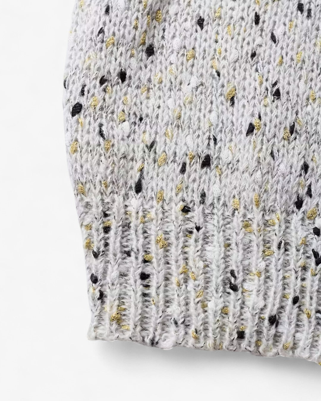 Dot Pattern Drop-Shoulder Sweater