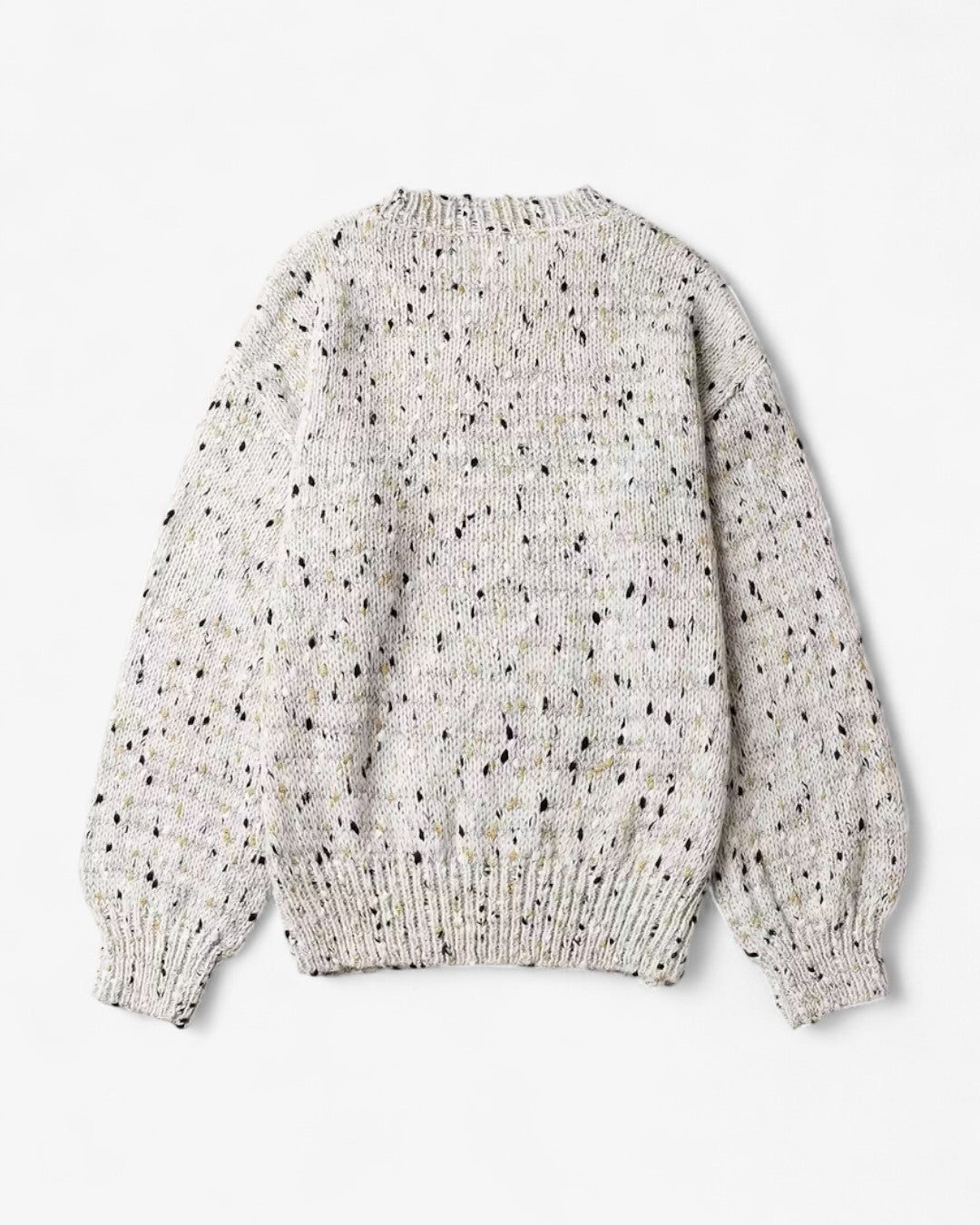 Dot Pattern Drop-Shoulder Sweater