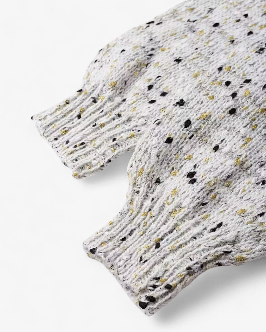 Dot Pattern Drop-Shoulder Sweater